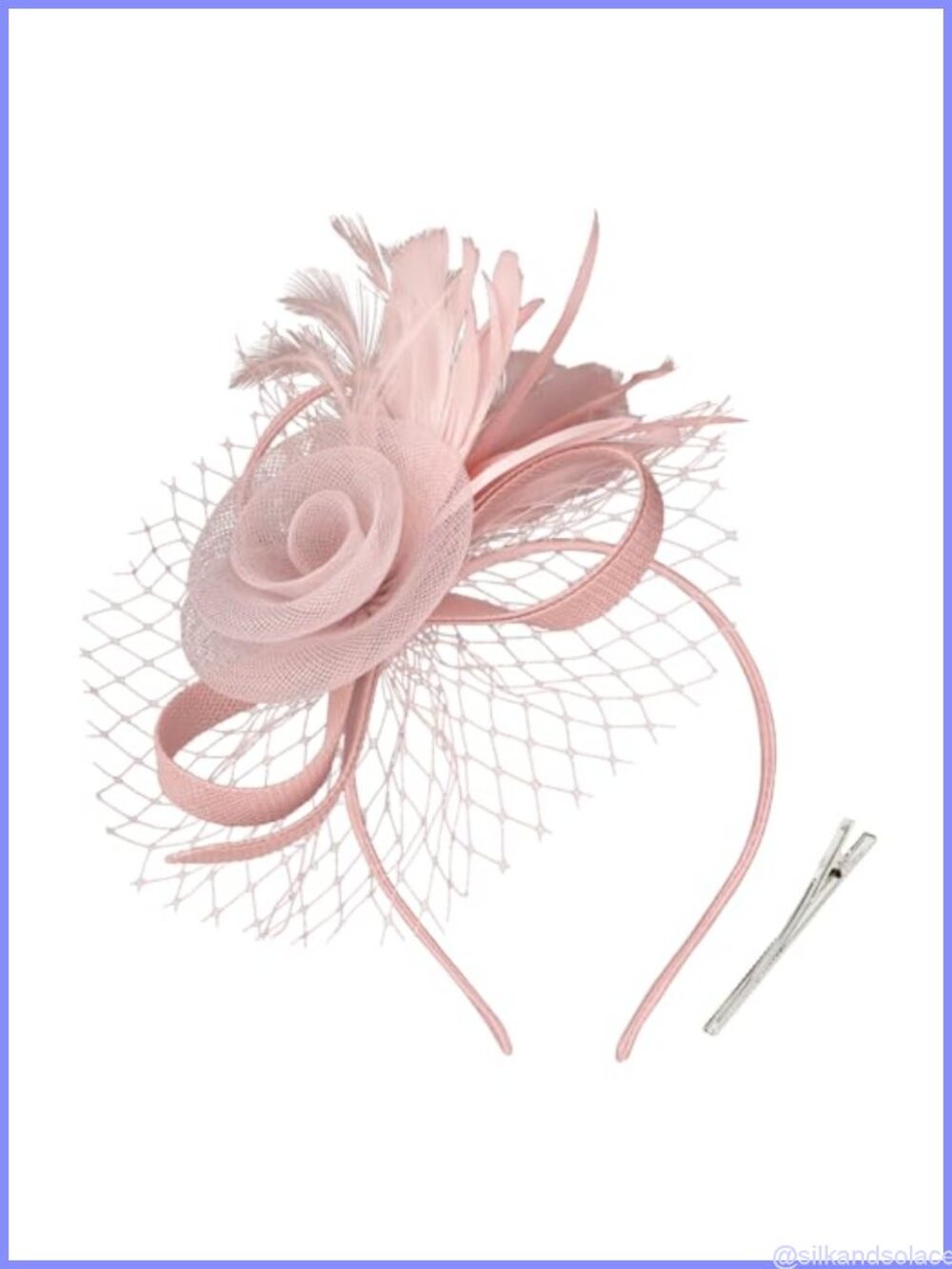 Fascinator Hat with Feathers Headband & Clip for Women Derby Tea Party